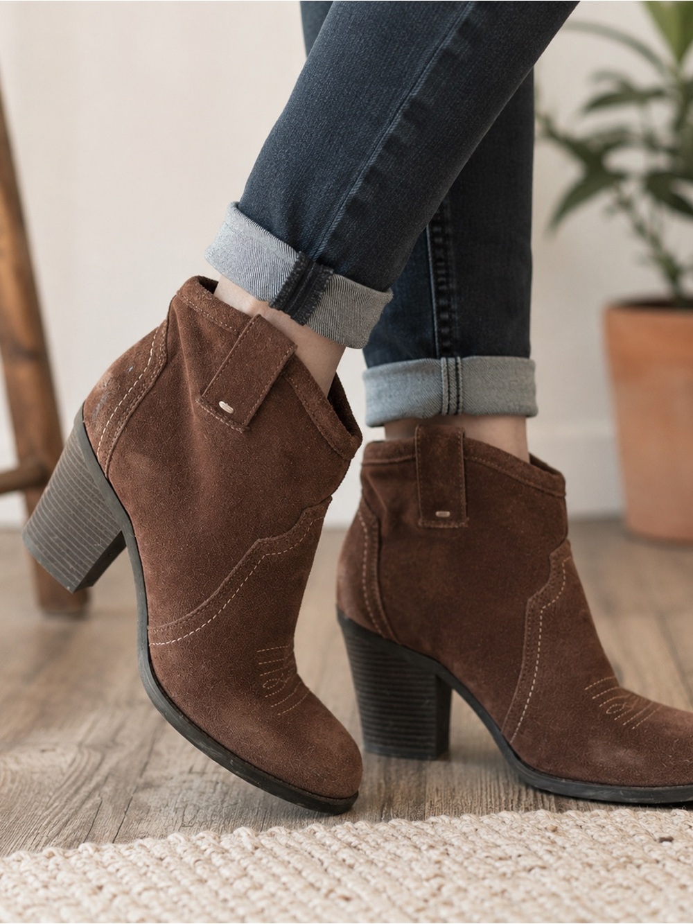 Kensie Girl Brown Suede Ankle Booties